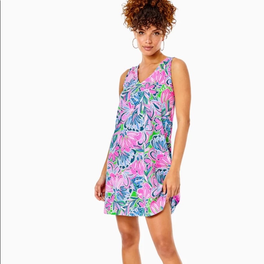 Lilly Pulitzer Aron dress in Gecko green tiger sunrise. NWOT